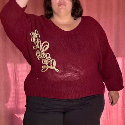 PULL BORDEAUX & DORÉ