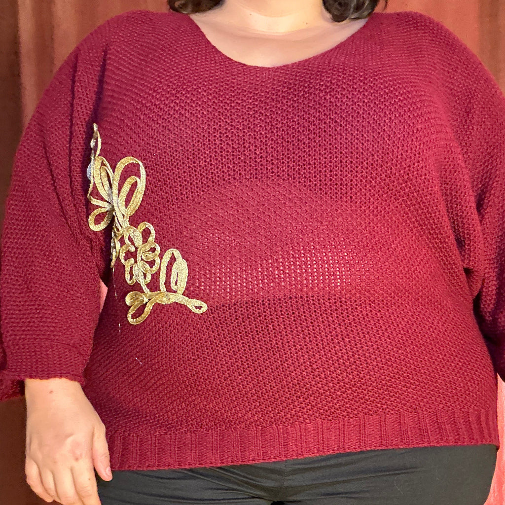 PULL BORDEAUX & DORÉ