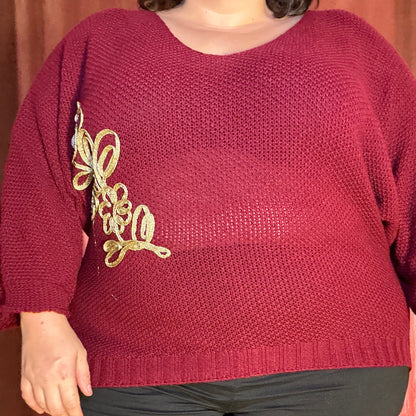 PULL BORDEAUX & DORÉ