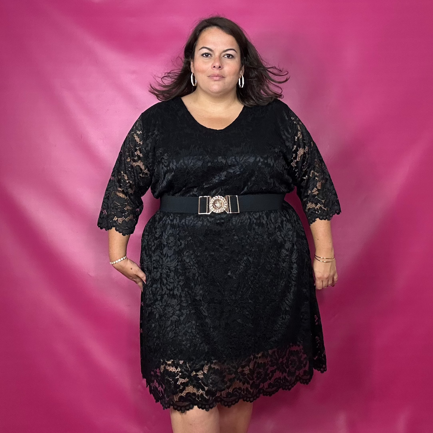 ROBE DENTELLE - NOIRE