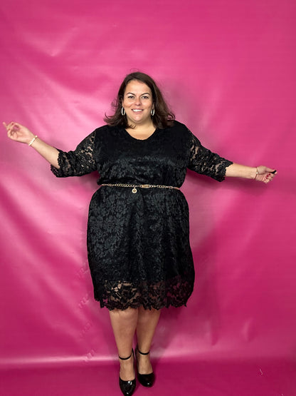 ROBE DENTELLE - NOIRE