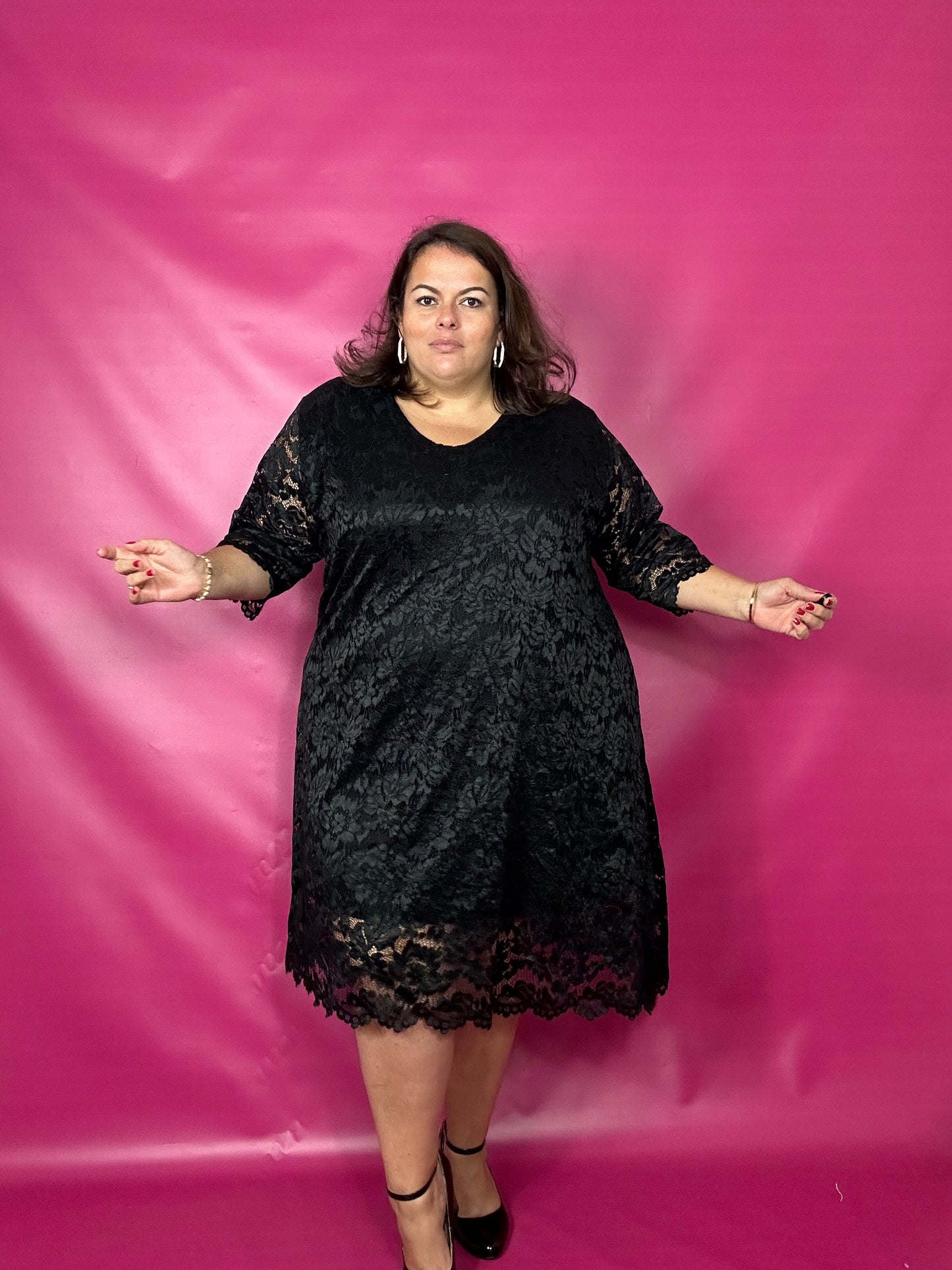 ROBE DENTELLE - NOIRE