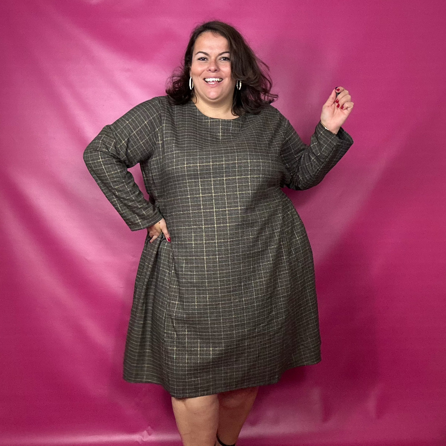 ROBE CARREAUX STYLE PREPPY
