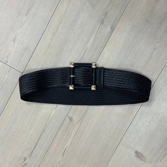 CEINTURE NOIRE A BOUCLE DORÉE