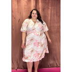 ROBE CACHE-COEUR - FLEURS AQUARELLE