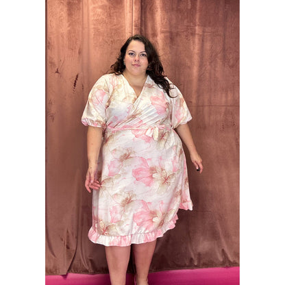 ROBE CACHE-COEUR - FLEURS AQUARELLE