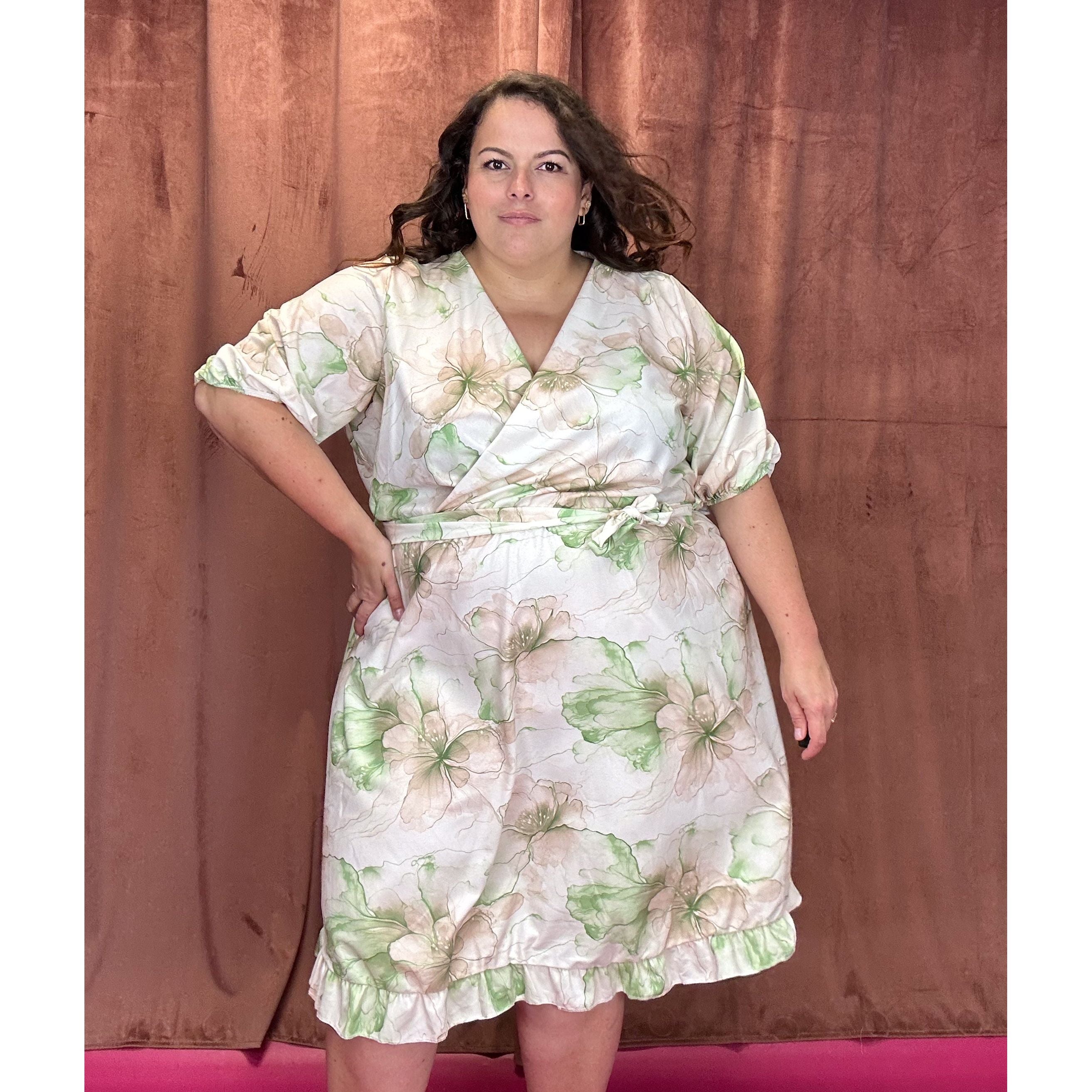 ROBE CACHE-COEUR - FLEURS AQUARELLE