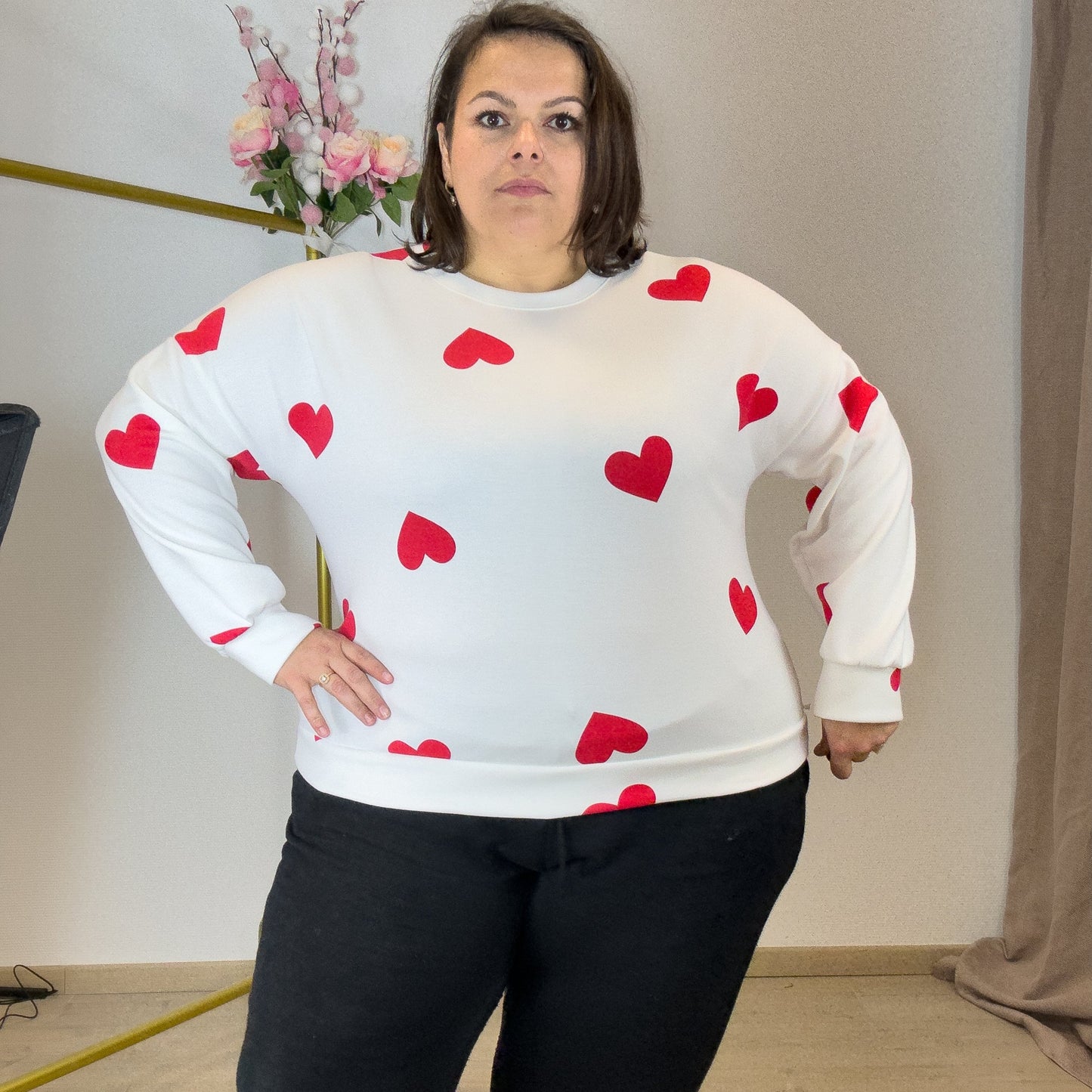 PULL COEUR ROUGE