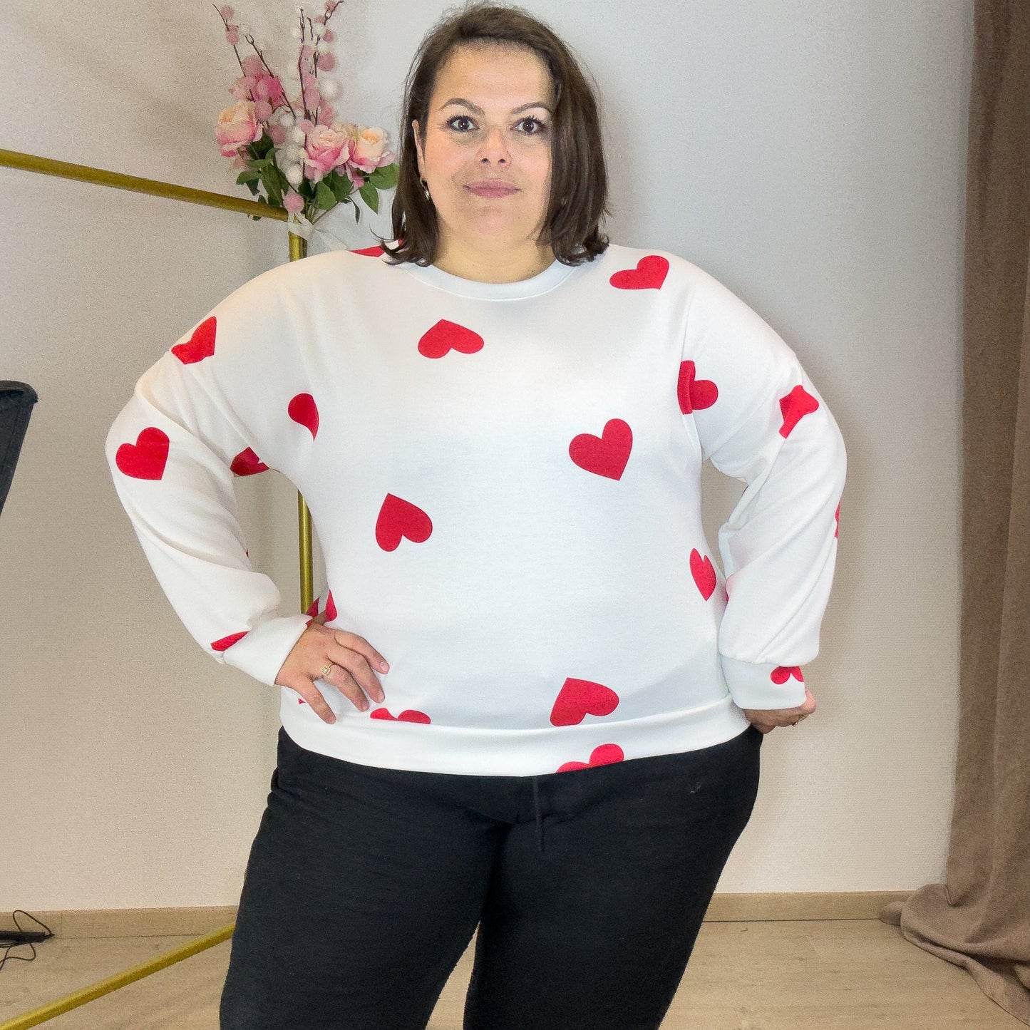 PULL COEUR ROUGE