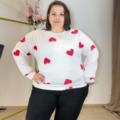 PULL COEUR ROUGE