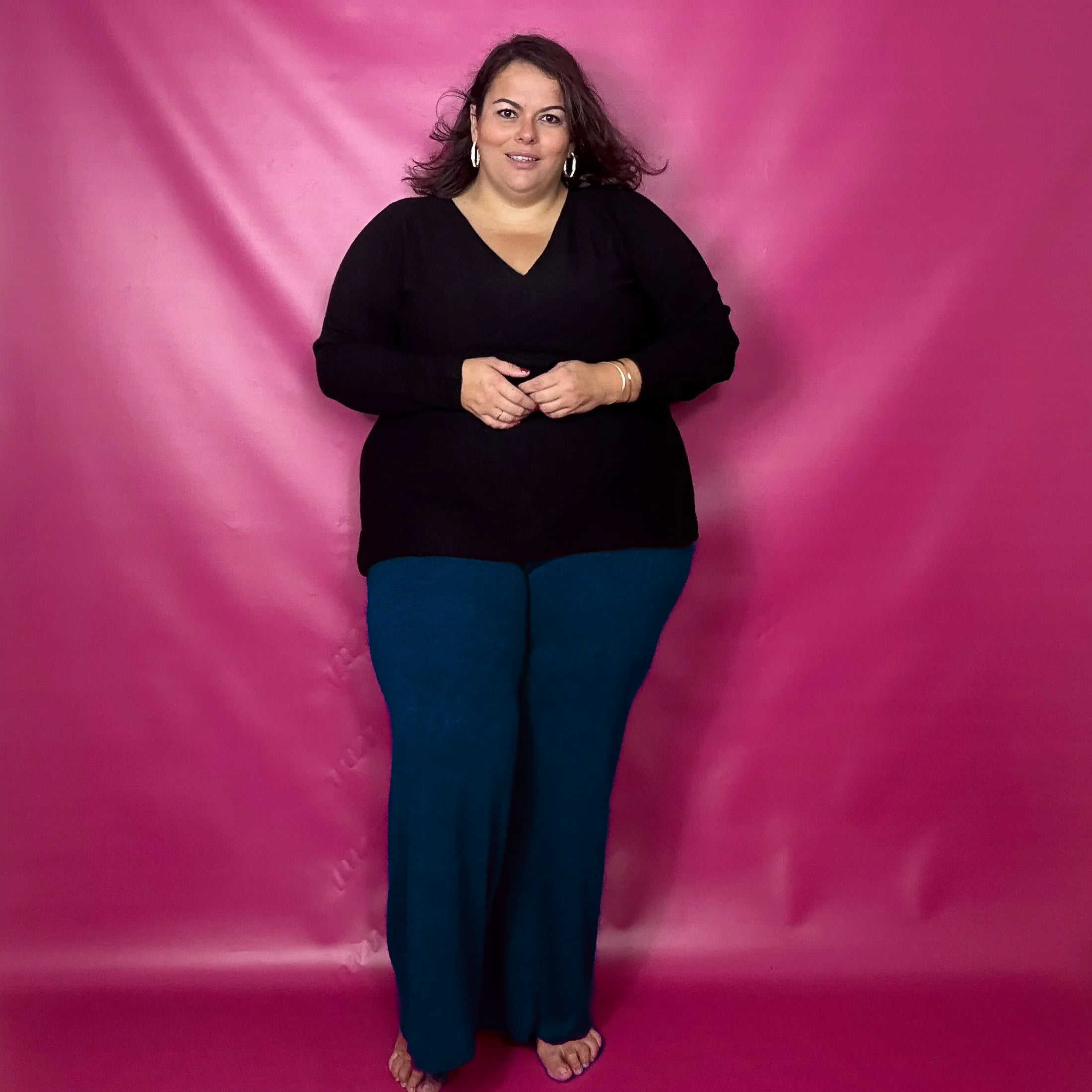 PANTALON EN MAILLE DOUCE MARINE L'indisciplinée