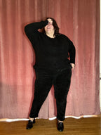 PANTALON EN VELOURS DOUX - NOIR L'indisciplinée