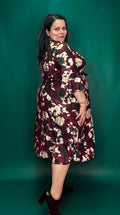 ROBE ECARLATE MOTIF ARMY BORDEAUX L'indisciplinée