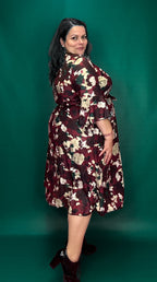 ROBE ECARLATE MOTIF ARMY BORDEAUX L'indisciplinée
