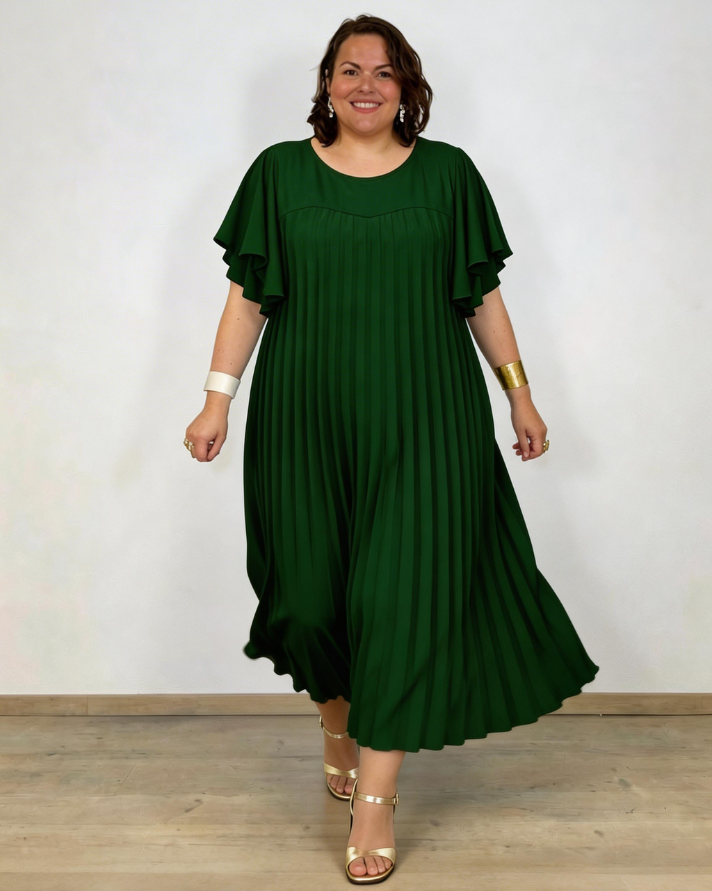 ROBE LONGUE PLISSÉE EMERAUDE L'indisciplinée