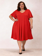 ROBE TRAPEZE CARMIN L'indisciplinée