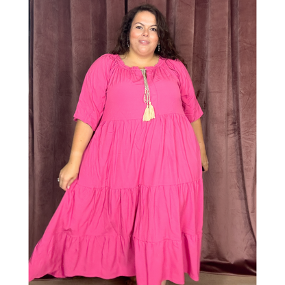 ROBE VOLANTS LONGUE COTON CANDY