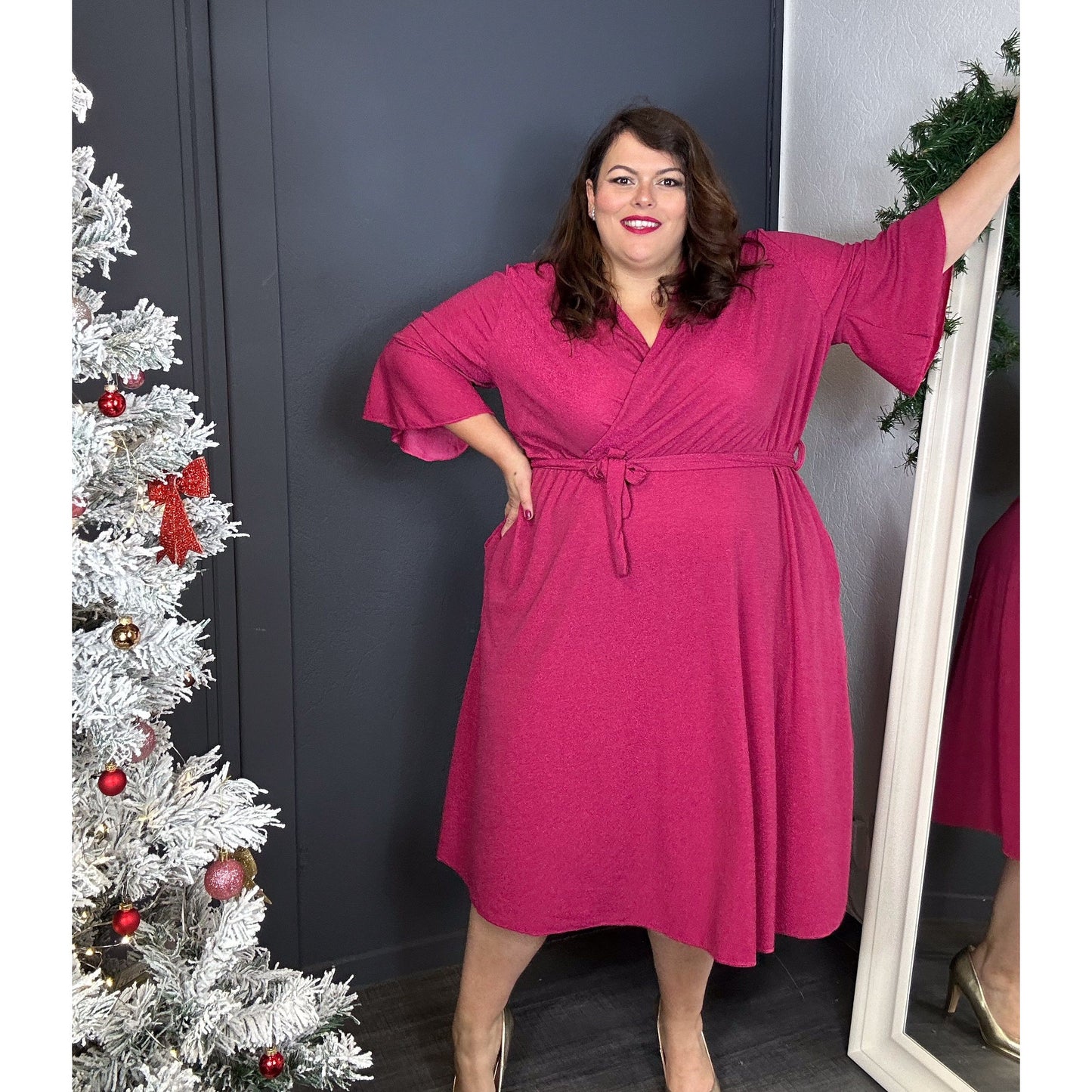 ROBE PAILLETTES FUSCHIA