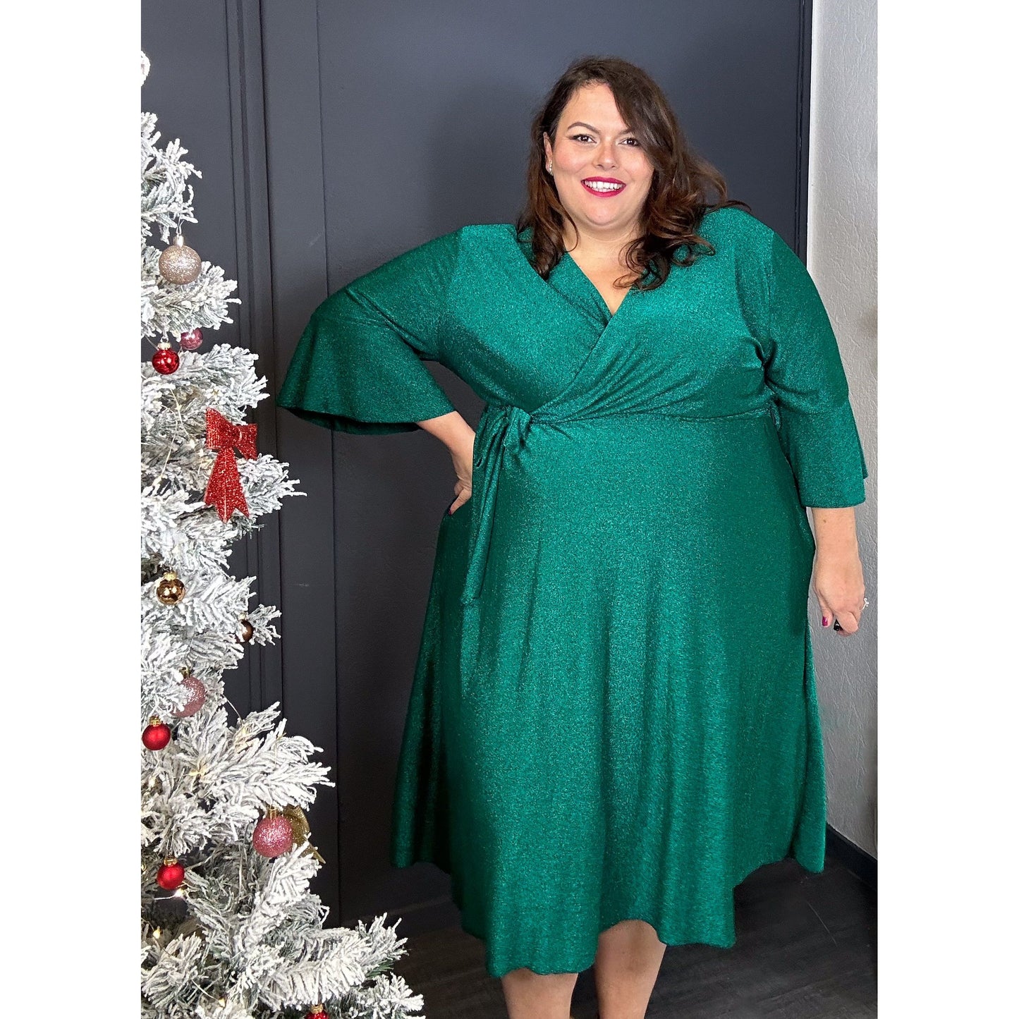 ROBE PAILLETTES VERTE