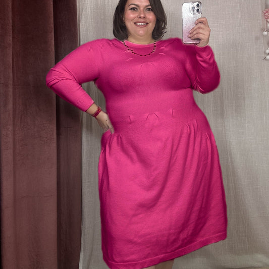 ROBE EN MAILLE FUXIA