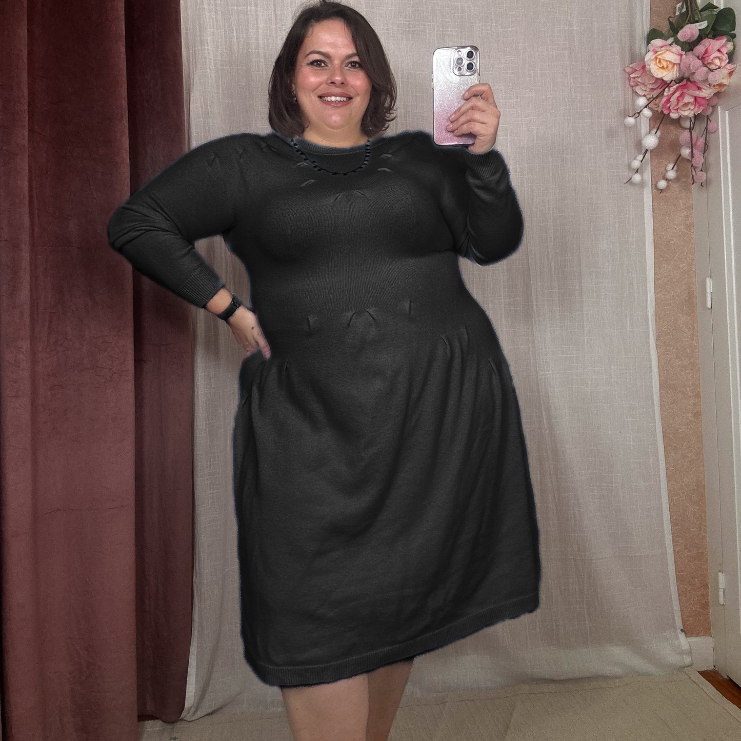 ROBE EN MAILLE NOIRE