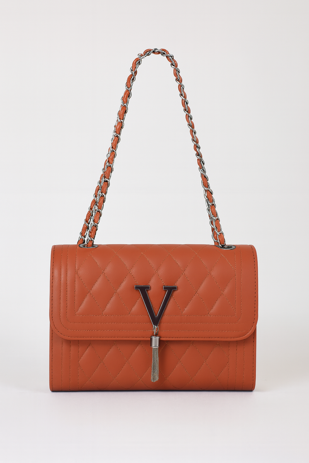 SAC MATELASSE BRIQUE