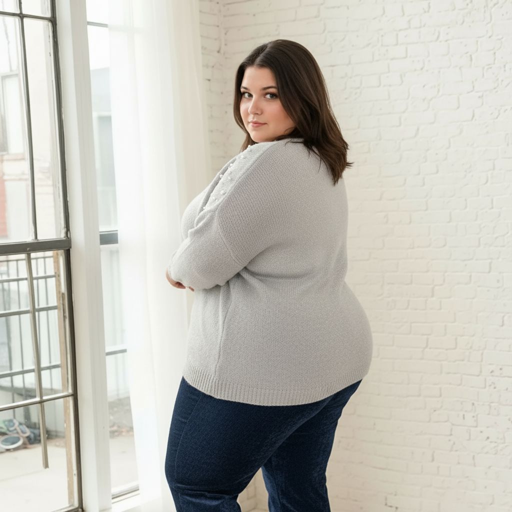 PULL GRIS A PERLES L'indisciplinée