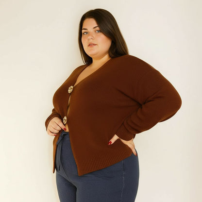 GILET MARRON A BROCHE L'indisciplinée