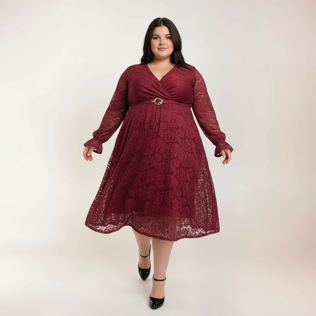 ROBE DENTELLE BORDEAUX L'indisciplinée