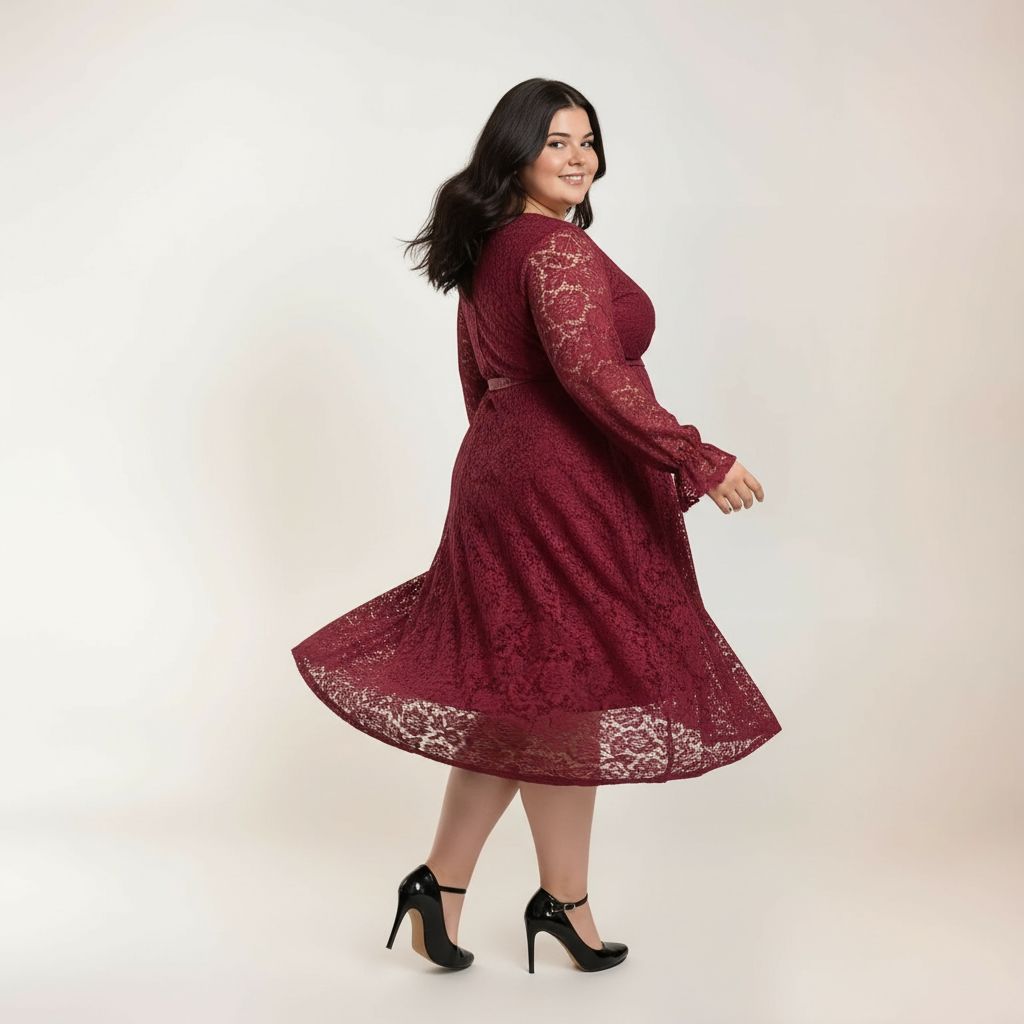 ROBE DENTELLE BORDEAUX L'indisciplinée