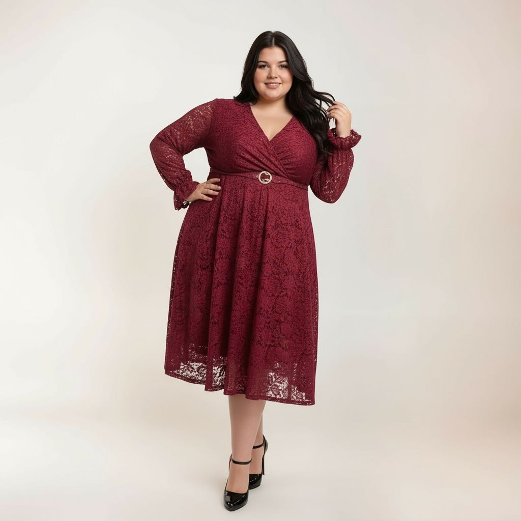 ROBE DENTELLE BORDEAUX L'indisciplinée