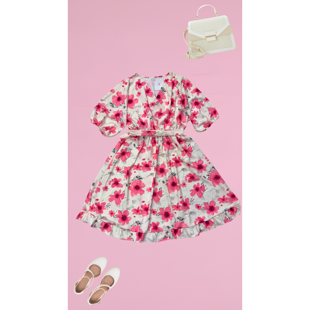 ROBE CACHE-COEUR - FLEUR FUSCHIA L'indisciplinée