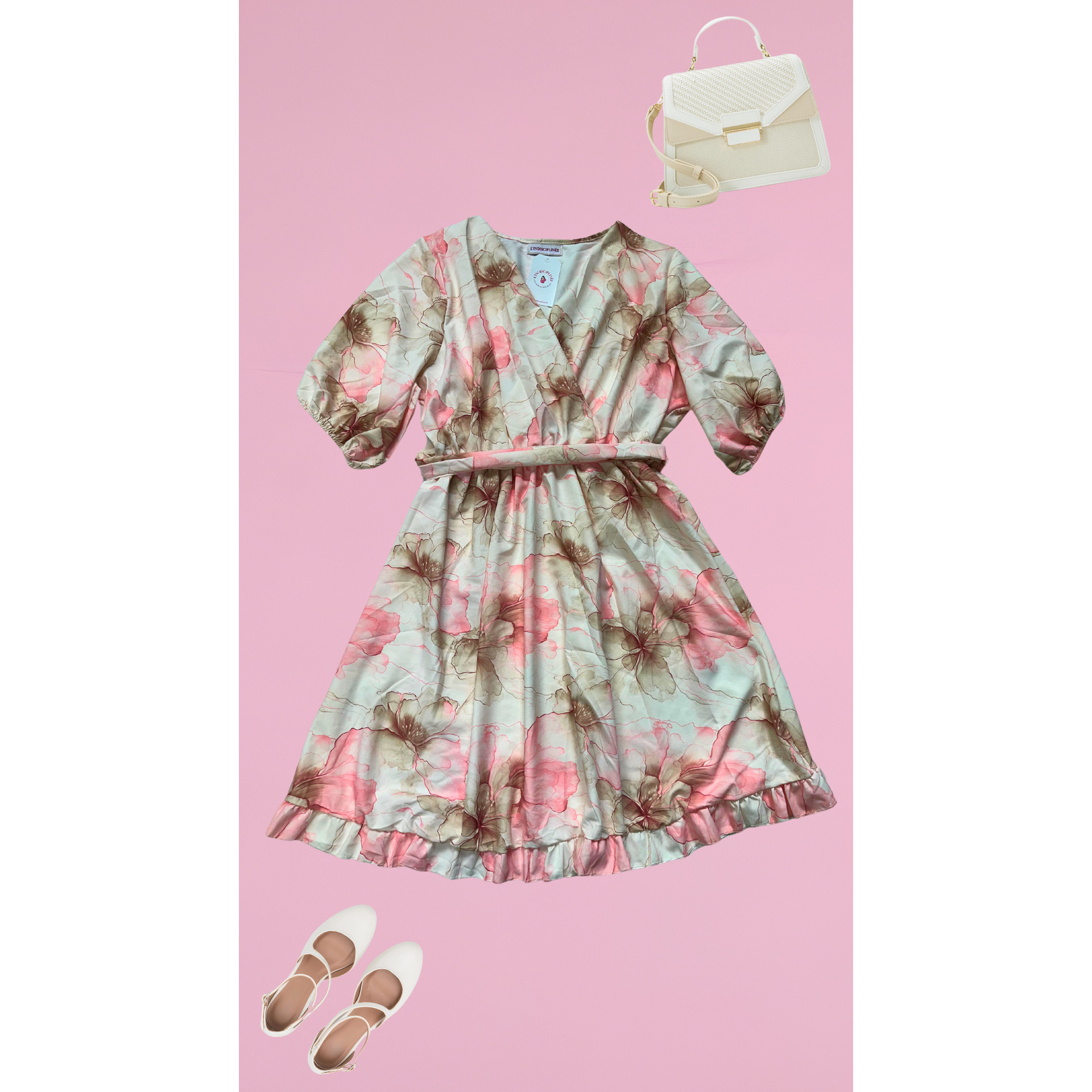 ROBE CACHE-COEUR - FLEURS AQUARELLE L'indisciplinée