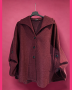 Cape ample texturée bordeaux grande taille