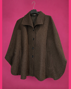 Cape ample texturée chocolat grande taille