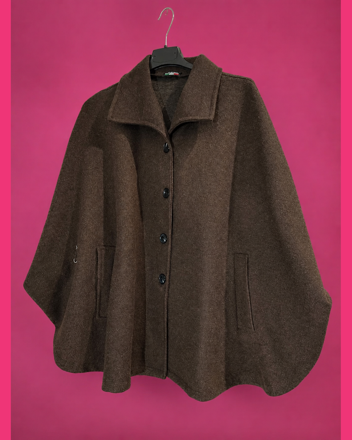 Cape ample texturée chocolat grande taille