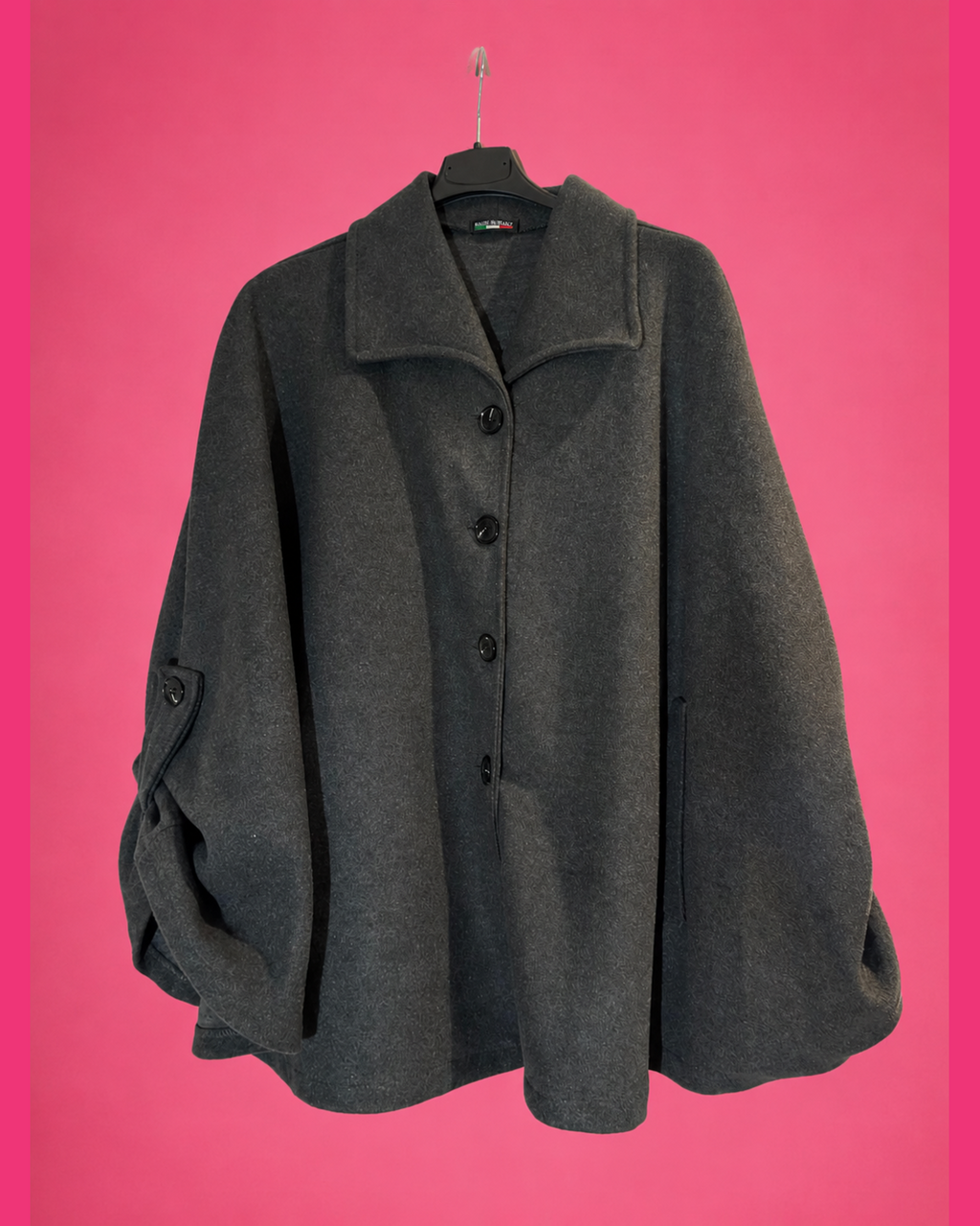 Cape ample texturée gris anthracite grande taille
