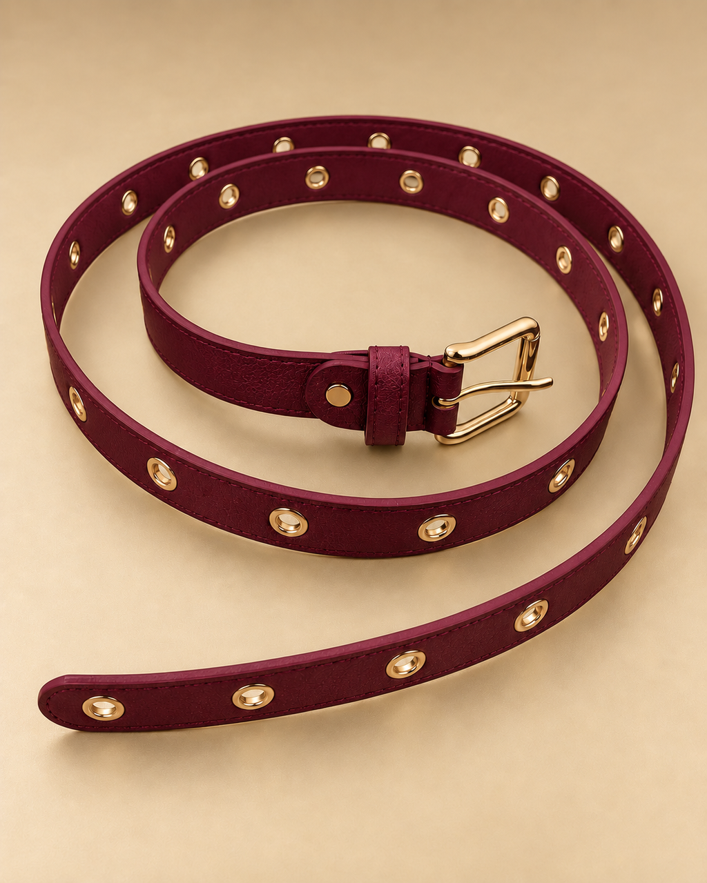 Ceinture à œillets dorés 135 cm — Bordeaux