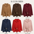 Chemise à boucle bijou grande taille – 6 coloris