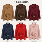 Chemise à boucle bijou grande taille – 6 coloris