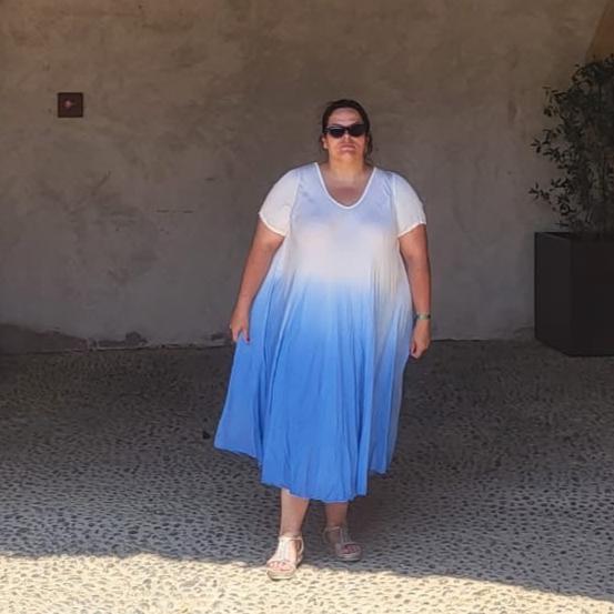 ROBE LONGUE TYE & DYE BLEU L'indisciplinée