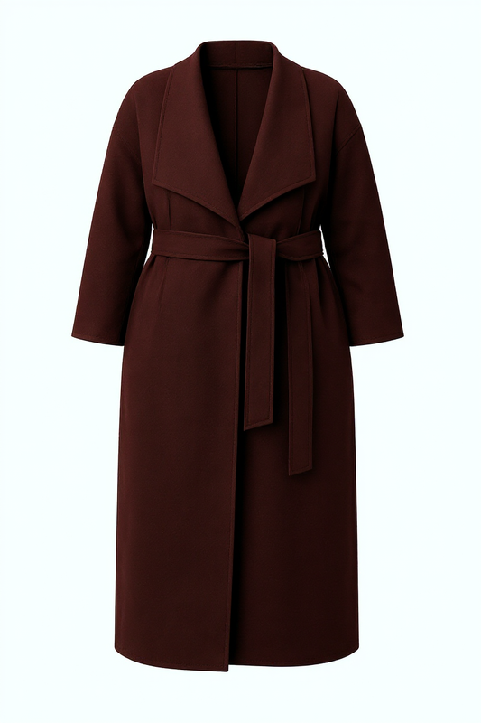 MANTEAU A GRAND COL BORDEAUX
