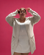 Gilet long en maille ajourée grande taille L'Indisciplinée