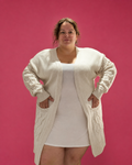 Gilet long en maille ajourée grande taille L'Indisciplinée