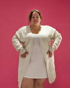 Gilet long en maille ajourée grande taille L'Indisciplinée