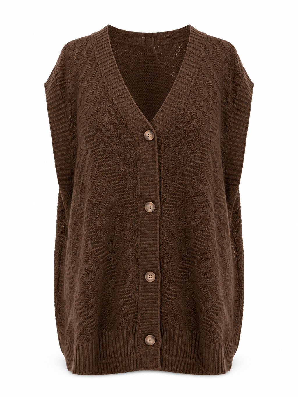Gilet sans manches en maille relief – 80 cm MM