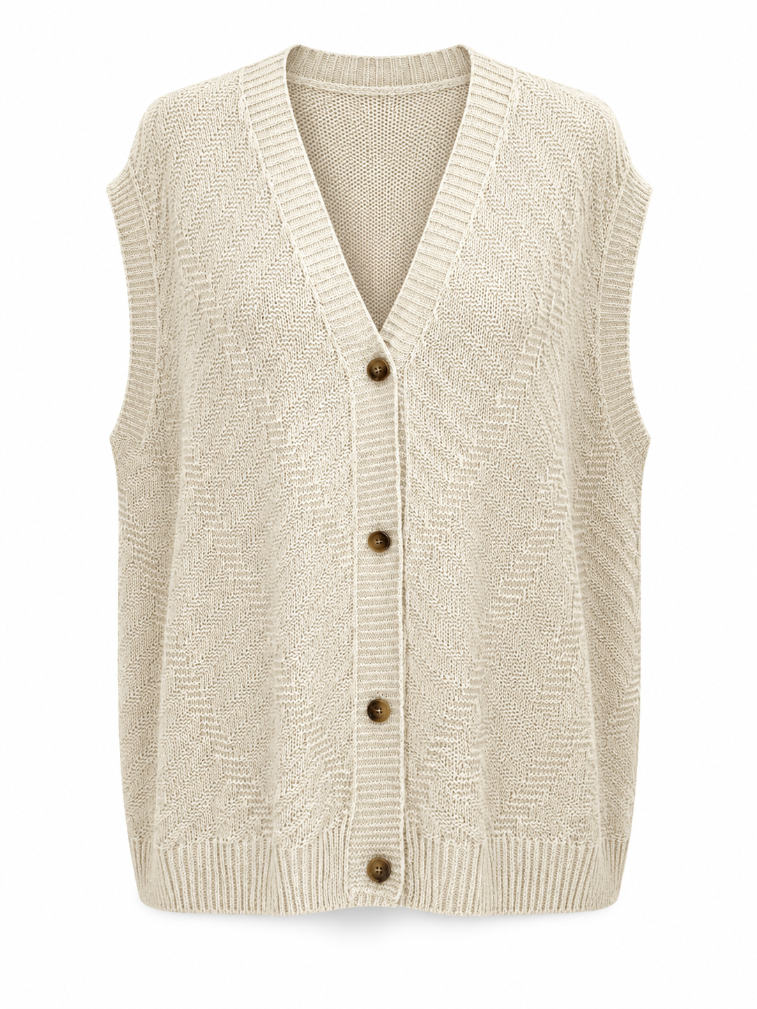 Gilet sans manches en maille relief – 80 cm MM
