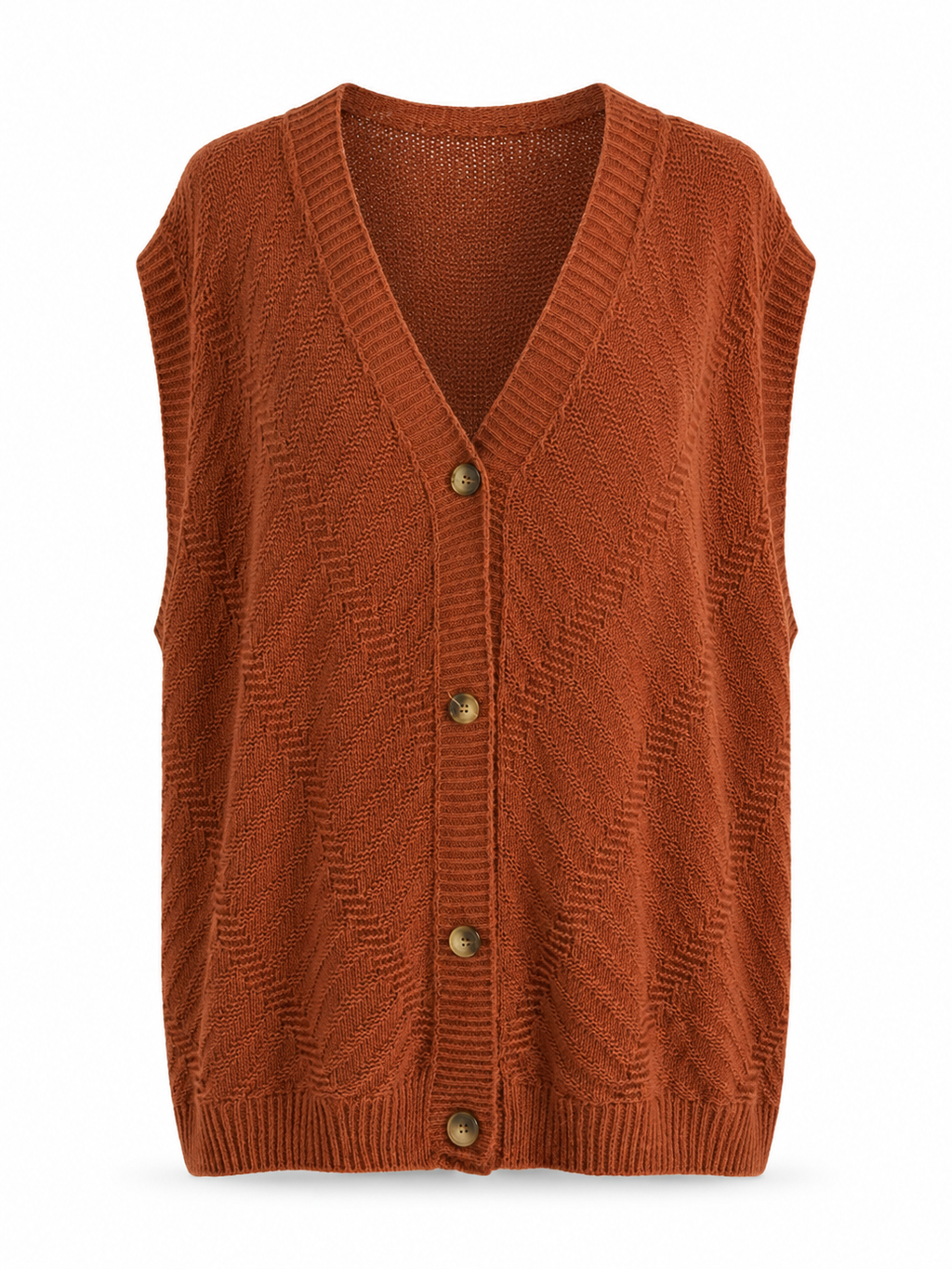 Gilet sans manches en maille relief – 80 cm MM
