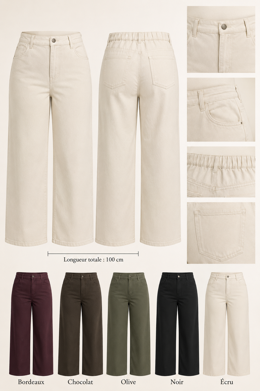 Jean large taille élastiquée – du 48 au 54 Diadema
