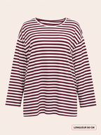 Marinière bordeaux grande taille – longueur 80 cm